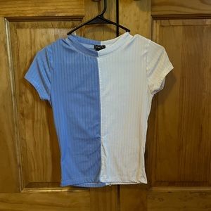 Blue and White Tee from Rue21. Barely worn and newly washed. Looks brand new.